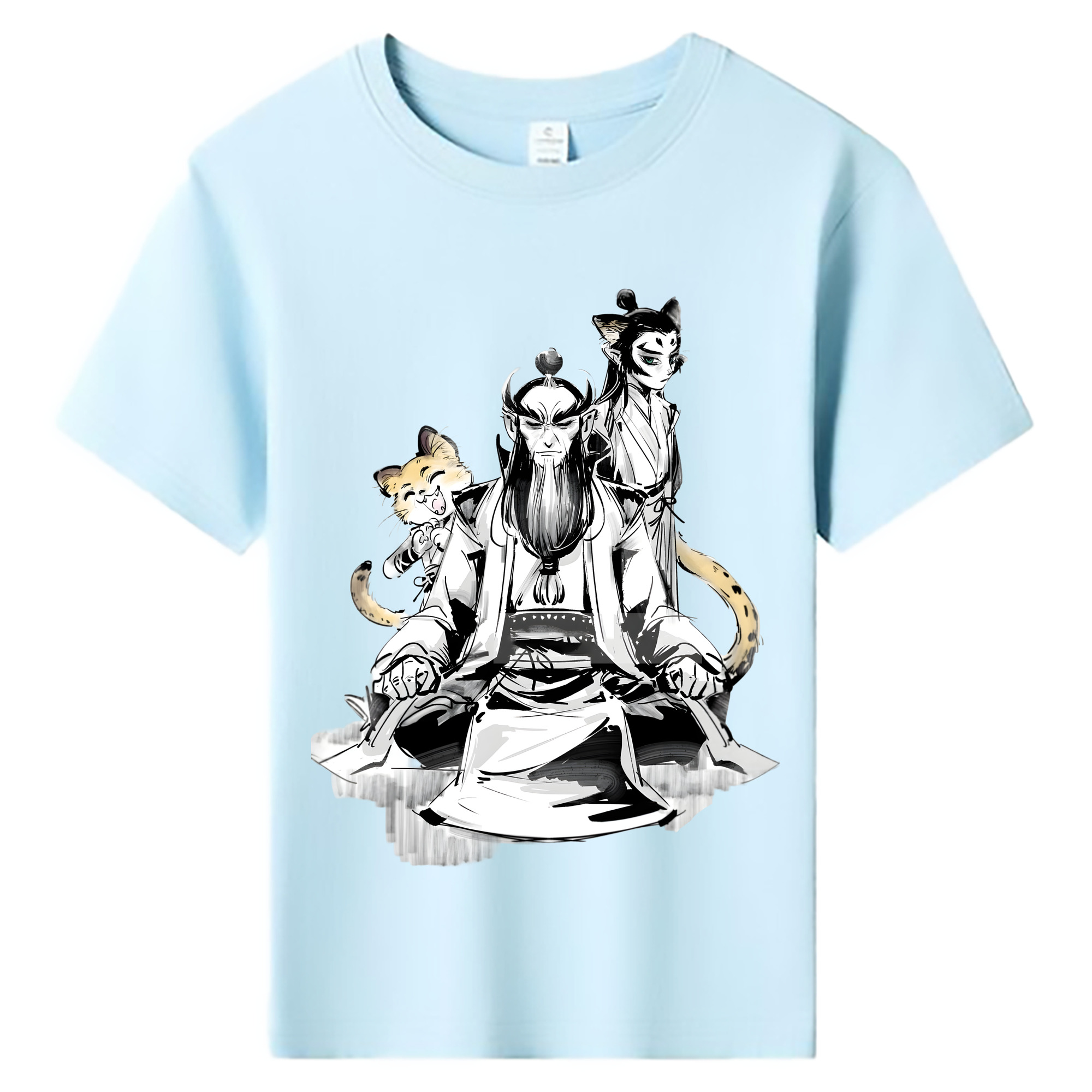 （画像用） Ne Zha 2 ナタ 魔童の大暴れ 綿100％キッズTシャツ（フロントプリント）